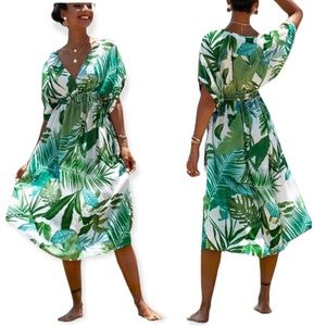 Whitley Tropical V-Neck Dress NWT